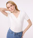 L'Iconique, T-shirt met korte mouw van effen ribstof voor dames