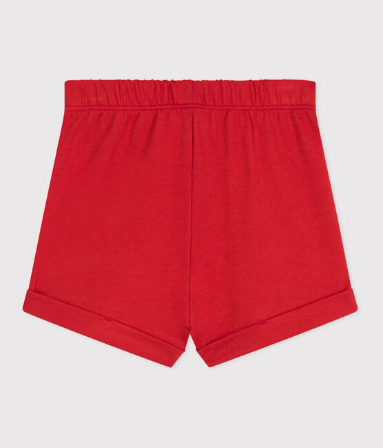 Short bébé en coton uni rouge AURORA