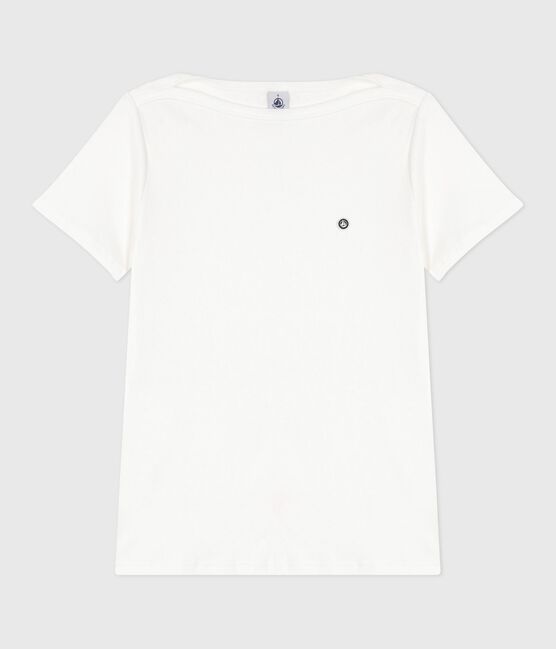 Tee-shirt Femme Iconique col amiral en coton  blanc ECUME