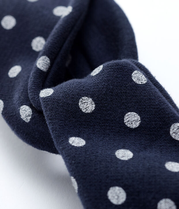Haarband van molton baby. blauw/wit