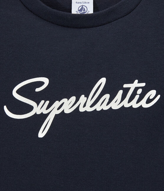 Jongens-T-shirt met motief blauw SMOKING