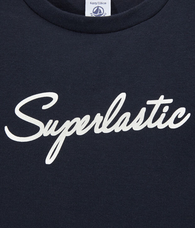 Jongens-T-shirt met motief blauw