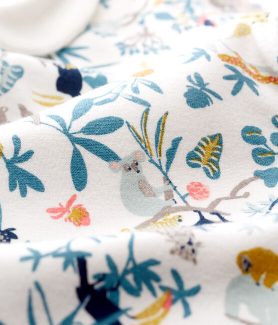 Combicourt bébé fille en côte blanc MARSHMALLOW/blanc MULTICO