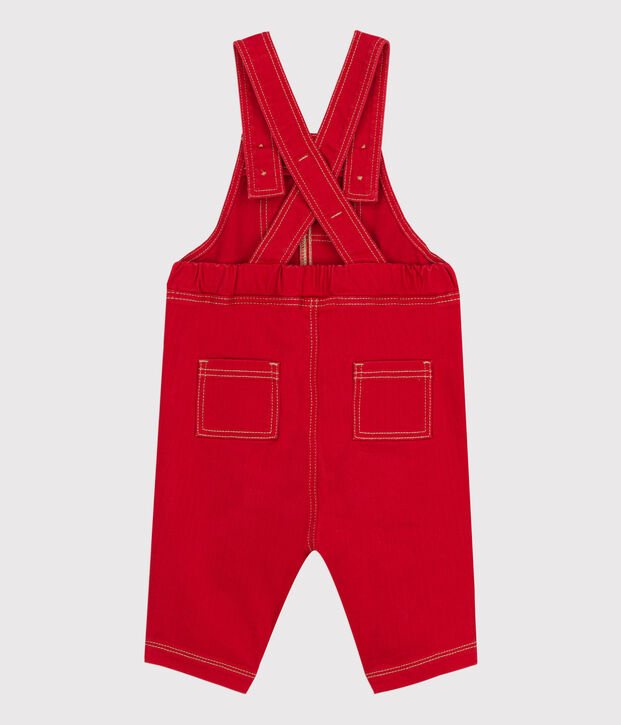 Lange tuinbroek van denim voor baby's rood