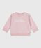 Katoenen babysweatshirt met 'Petit Bateau'-borduursel roze JOLI