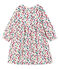 Robe manches longues bébé fille imprimée blanc MARSHMALLOW/blanc MULTICO