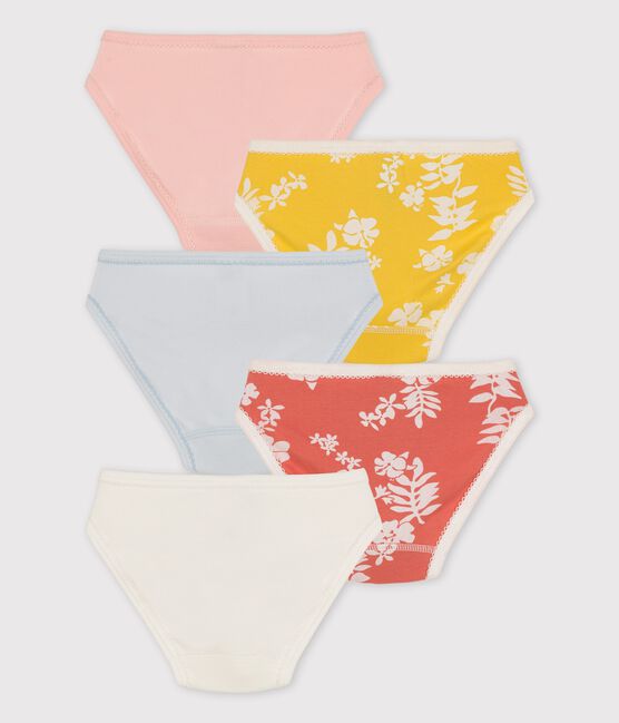 Set van 5 meisjesslips met Hawaïprint in katoen variante 1