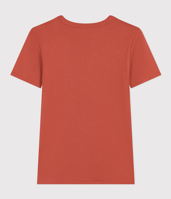 L'Iconique, effen katoenen T-shirt voor dames bruin FAMEUX