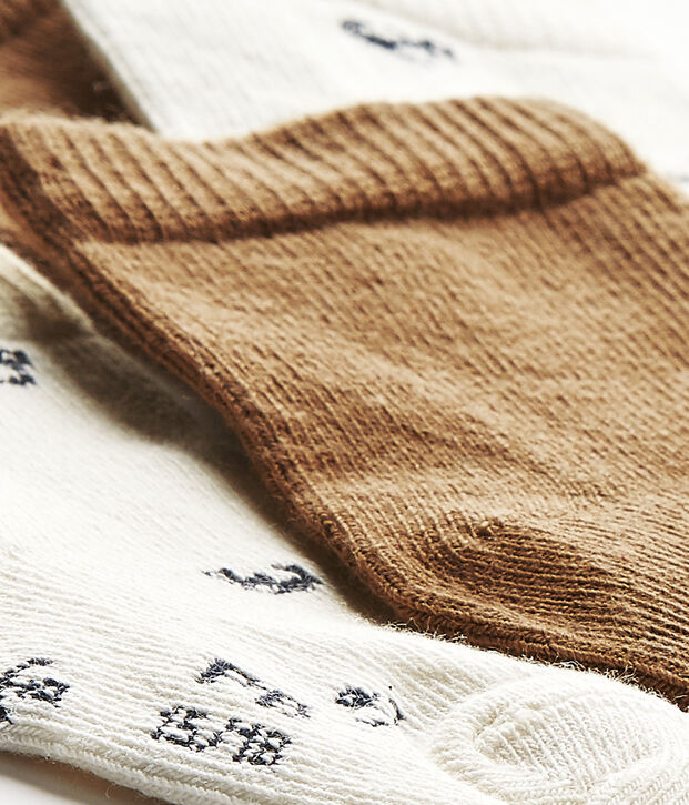 Lot de 2 paires de chaussettes b&eacute;b&eacute; gar&ccedil;on blanc