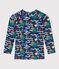 Kinderzwemshirt met uv-bescherming, lange mouwen en print blauw/multicouleur