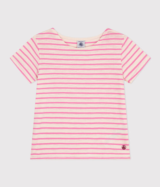 Tee-shirt rayé en jersey flammé enfant fille AVALANCHE/ SHOCKING