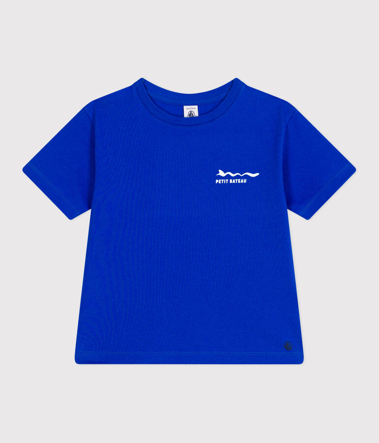 Teeshirt enfant en coton manches courtes imprim&eacute; bleu