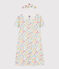 Chemise de nuit fleurs avec couronne en coton petite fille blanc MARSHMALLOW/blanc MULTICO