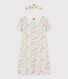 Chemise de nuit fleurs avec couronne en coton petite fille