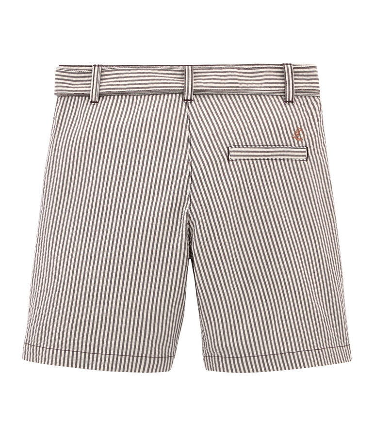 Short enfant fille marron/blanc