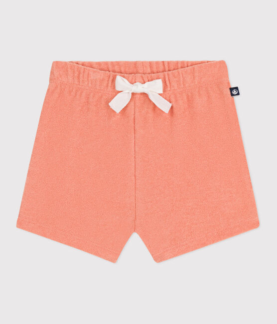 Babyshort van katoenen badstof oranje ABRICOT
