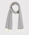 Gestreepte katoenen sjaal Dames/Heren wit MARSHMALLOW/blauw SMOKING
