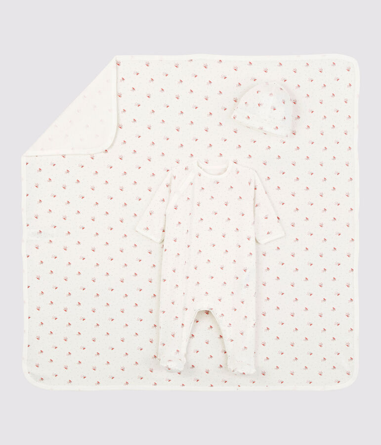 Coffret cadeau naissance petit oiseau b&eacute;b&eacute; en coton biologique multicouleur