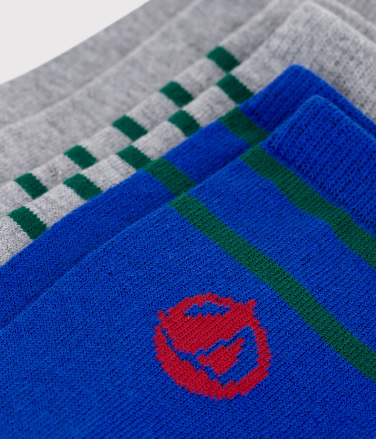 3 paires de chaussettes enfant ray&eacute;es en coton logo multicouleur
