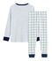 Pyjama petit garçon en côte et tubique blanc MARSHMALLOW/blanc MULTICO