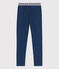 Fleece jegging met denimeffect voor meisjes blauw MEDIEVAL/beige ECRU