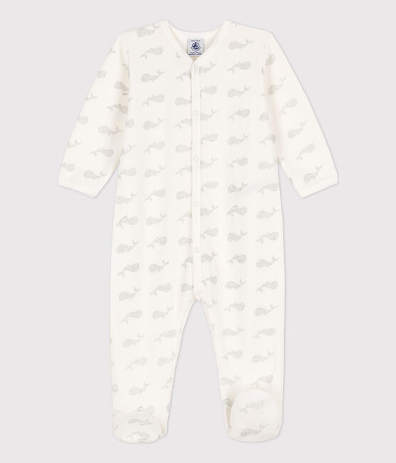 Babyslaappakje in fluweel wit MARSHMALLOW/grijs ARGENT