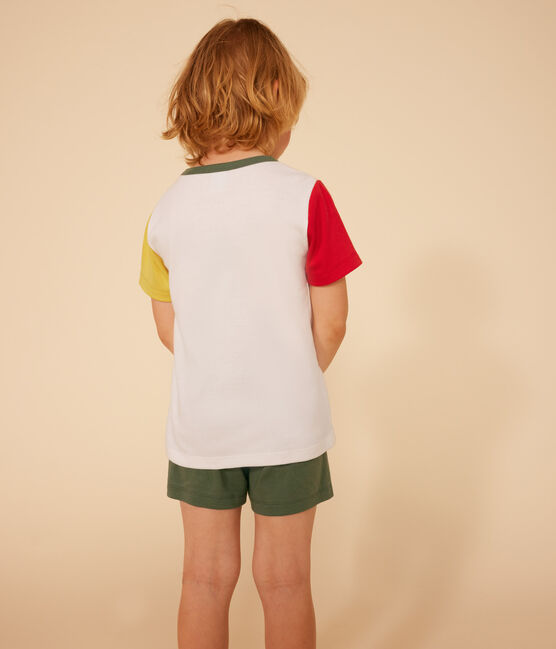Pyjama short uni en coton enfant blanc MARSHMALLOW/blanc MULTICO