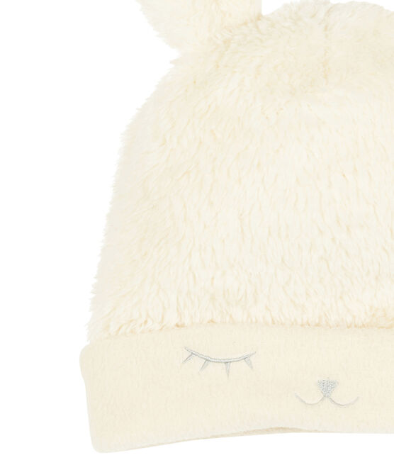 Bonnet bébé fille doublé polaire blanc MARSHMALLOW