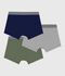 Set boxershorts voor kinderen van effen katoen multicouleur