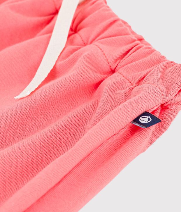 Short enfant en coton uni corail