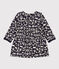 Jurk met lange mouwen in doorgestikte tubic met print voor baby's blauw SMOKING/ AVALANCHE