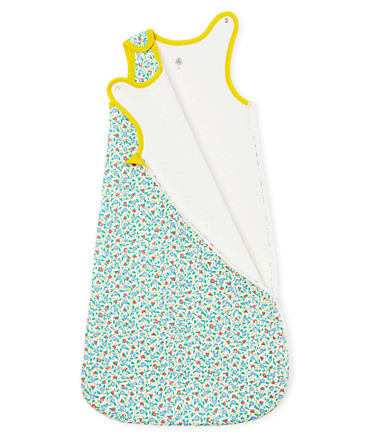 Gigoteuse compacte b&eacute;b&eacute; fille en tubique blanc MARSHMALLOW/blanc MULTICO