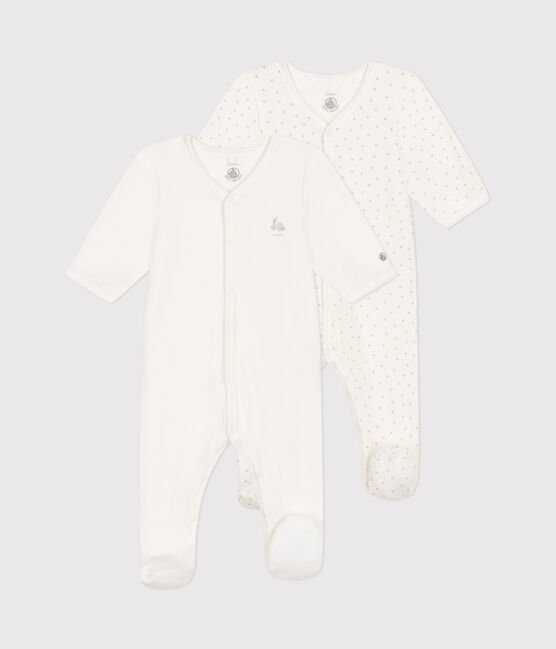 Setje met 2 fluwelen babypyjama's variante 1