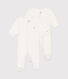 Setje met 2 fluwelen babypyjama's