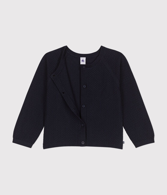 Cardigan voor meisjes in katoen blauw SMOKING