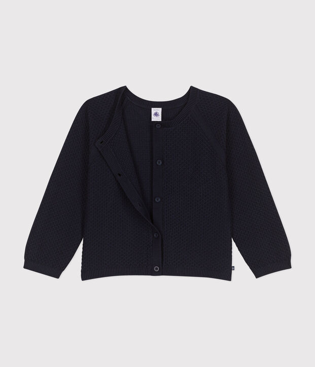 Cardigan en coton enfant fille bleu marine