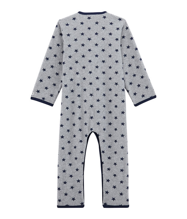 Combinaison petit gar&ccedil;on en polaire gris/bleu