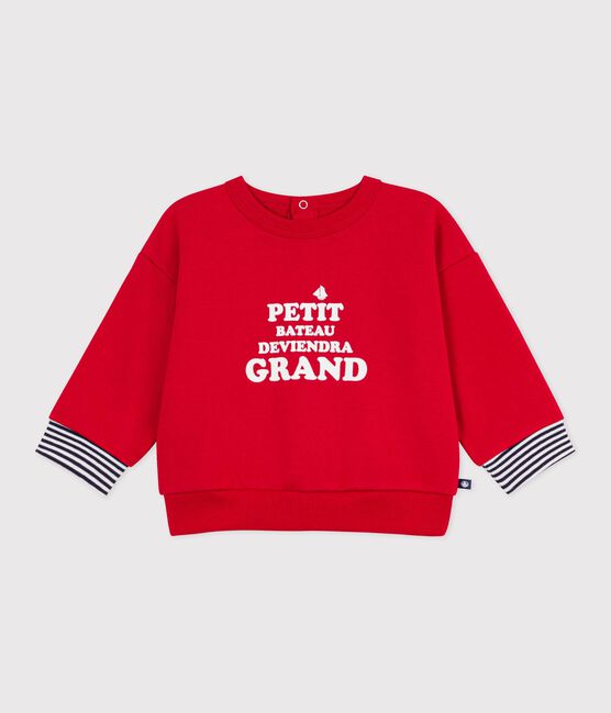 Sweatshirt bébé en coton à motifs rouge POMPEI