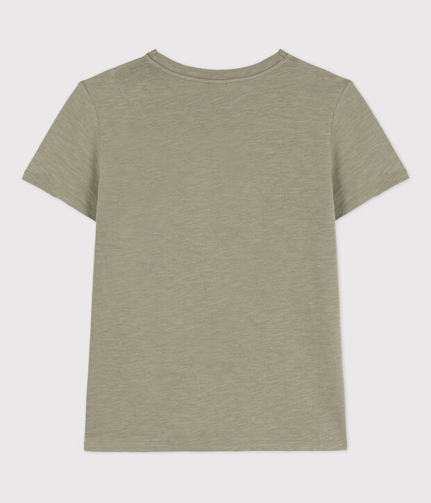 LE DROIT, katoenen T-shirt voor dames met ronde hals groen