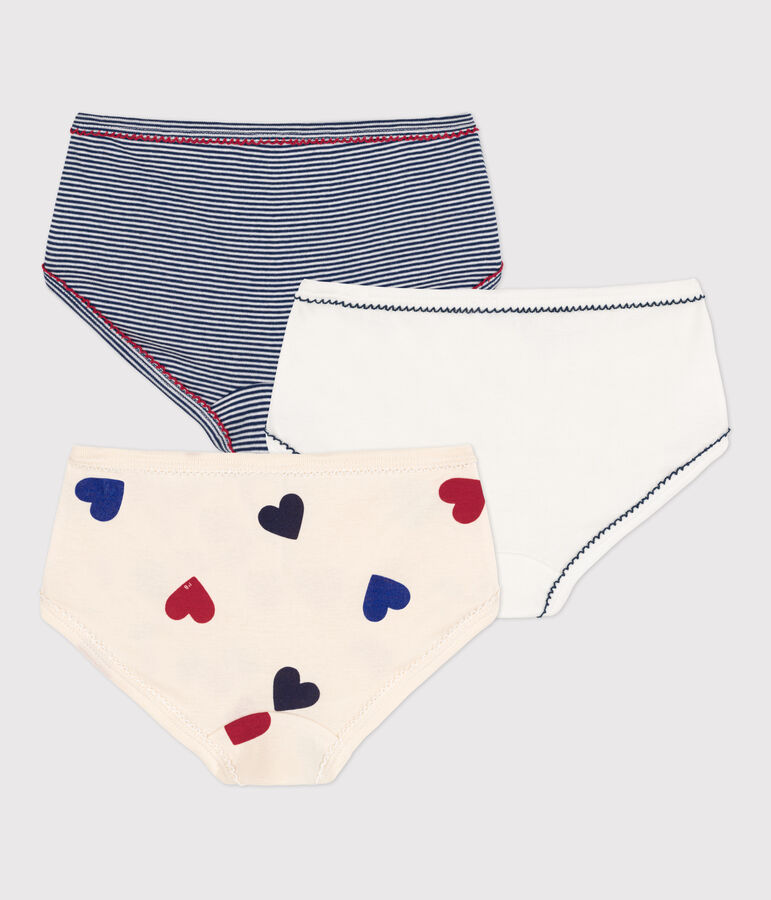Lot de 3 culottes c&oelig;ur petite fille en coton variante 1