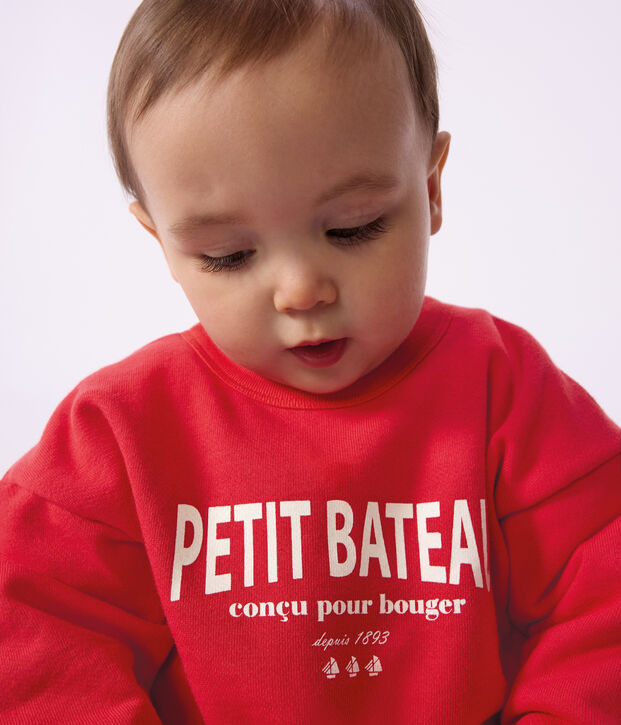 Katoenen sweatshirt voor baby's met motief rood