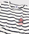 Robe manches courtes en coton bio enfant fille blanc MARSHMALLOW/bleu SMOKING