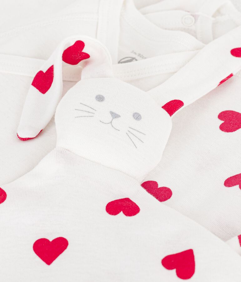 Geboortegeschenkset van katoen met hartprint multicouleur