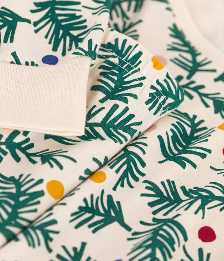 Pyjama en coton imprim&eacute; sapin de No&euml;l femme blanc AVALANCHE/ MULTICO