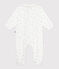 Katoenen babypyjama met kraagje en sterrenprint wit MARSHMALLOW/blauw ALASKA