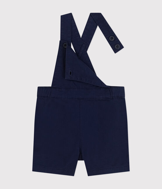 Korte salopette in keperstof voor baby's blauw MEDIEVAL