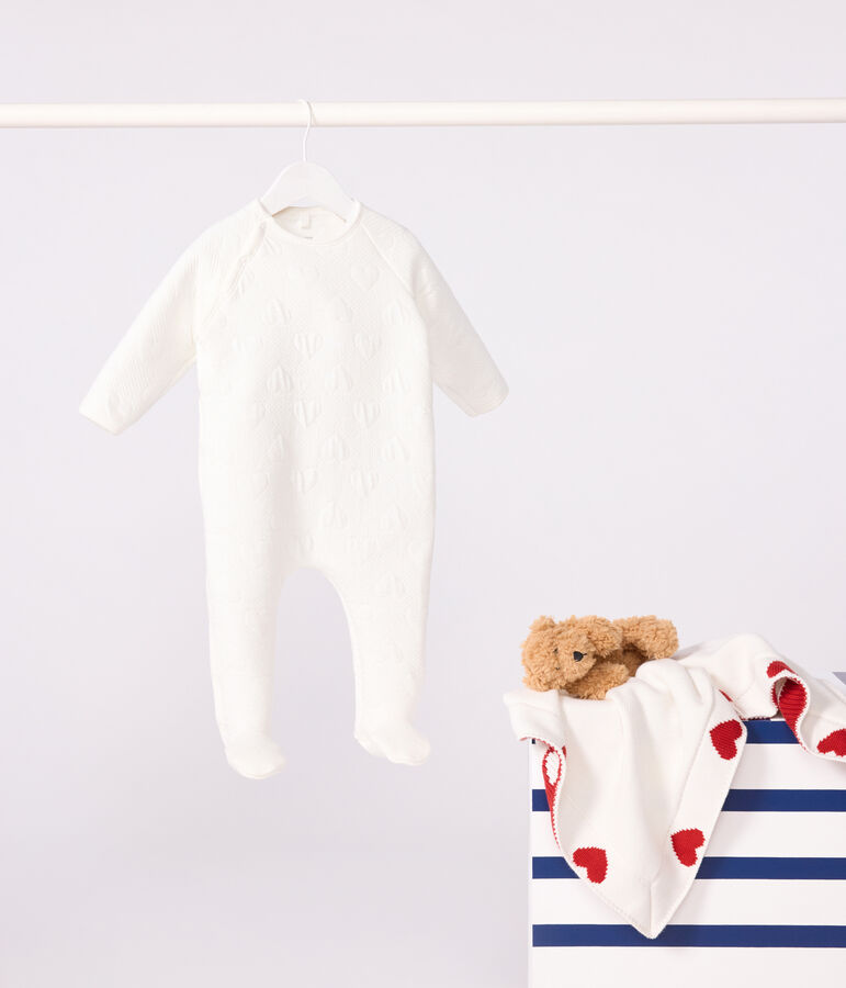 Baby hart buisvormige pyjama wit