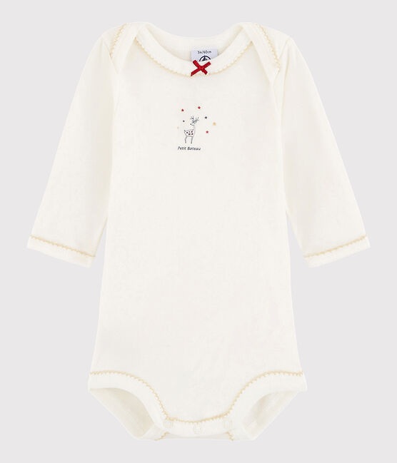Body manches longues bébé fille blanc Lait