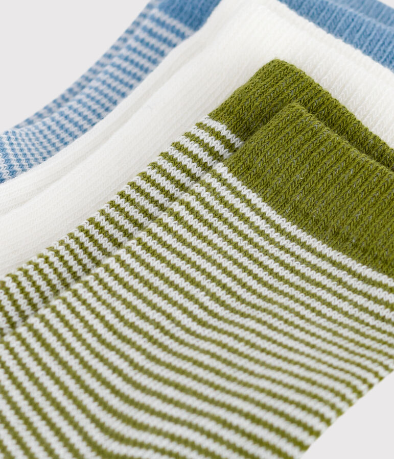 3 paires de chaussettes b&eacute;b&eacute; en coton milleraie multicouleur