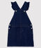 Denim overall-jurk voor meisjes blauw DENIM BLEU FONCE